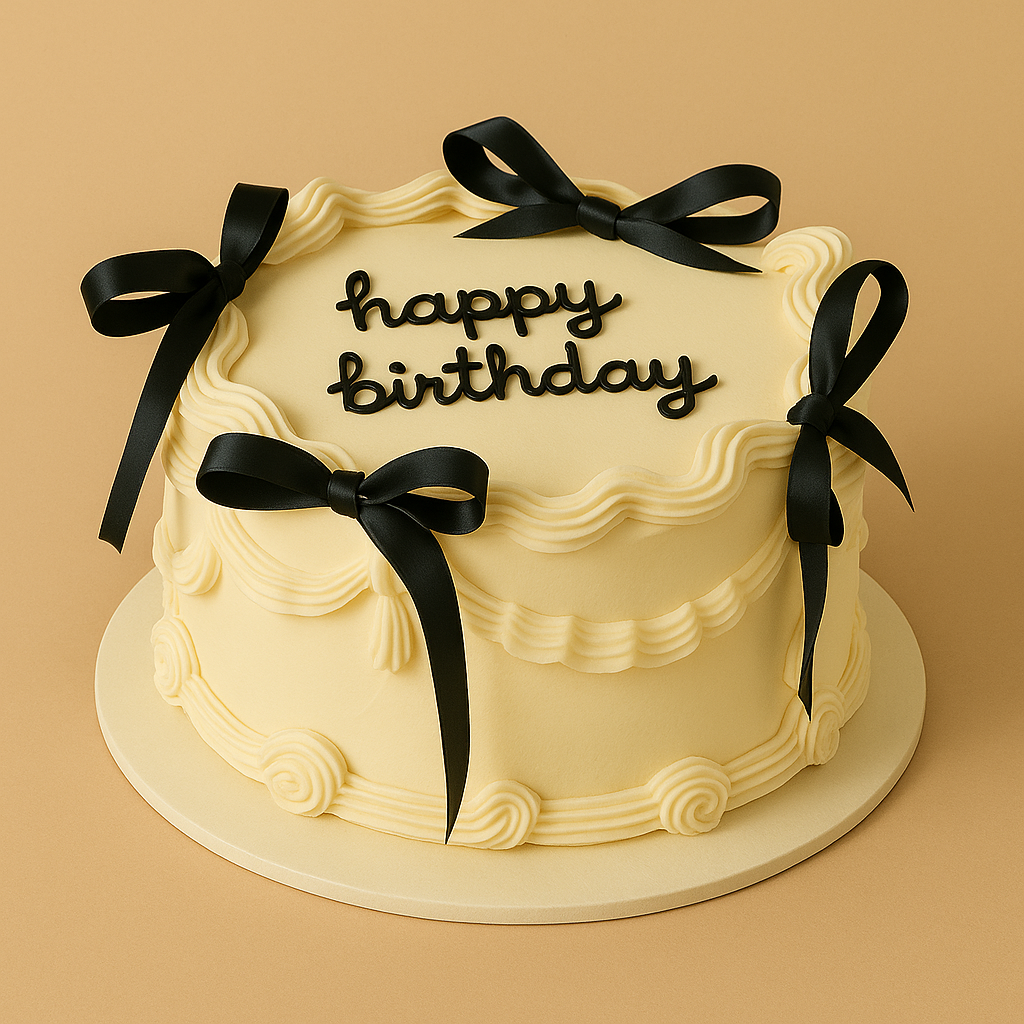 Vintage Noir Velvet Birthday Cake